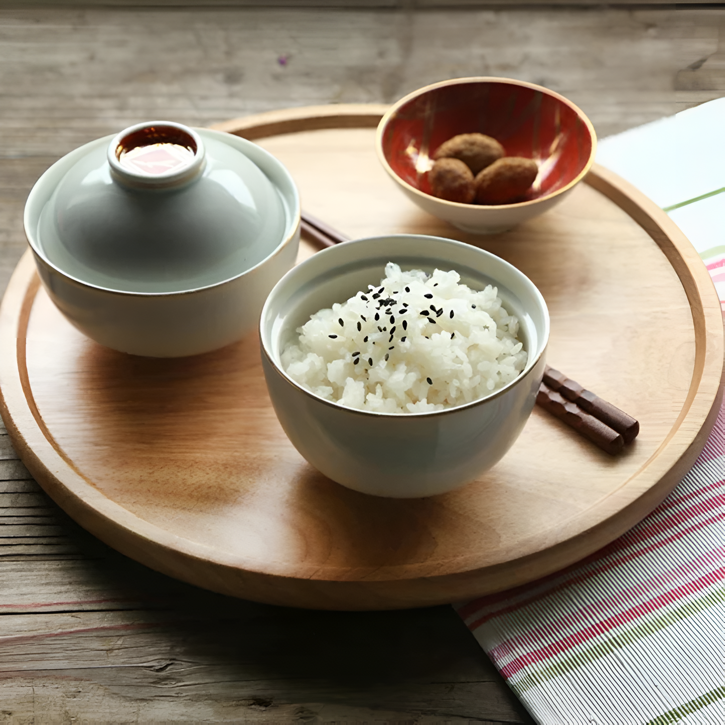 Eco-Friendly Bamboo Serving Plate Set - Rectangular, Square, Round