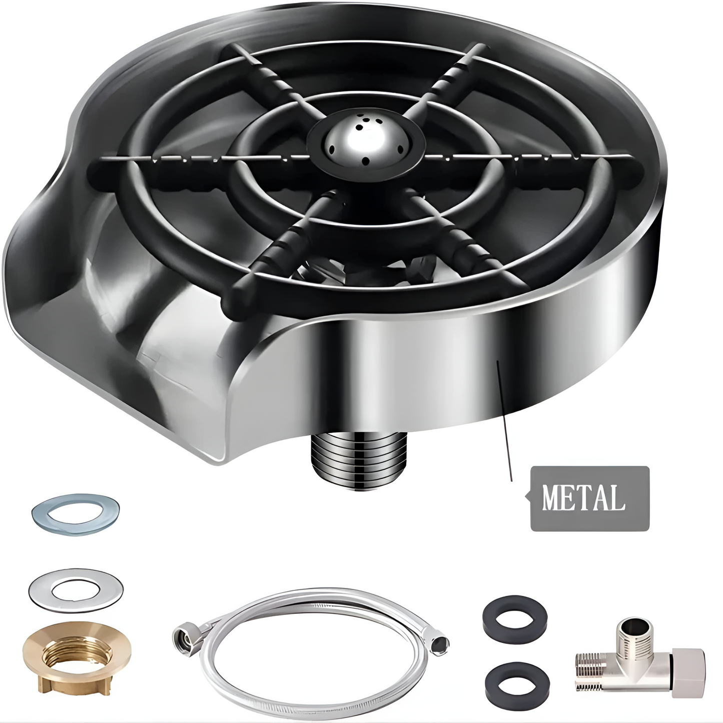 Automatic High-Pressure Glass Rinser for Quick Cleaning