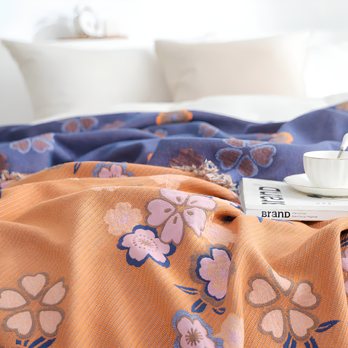 Soft Floral Tassel Blanket for All Seasons
