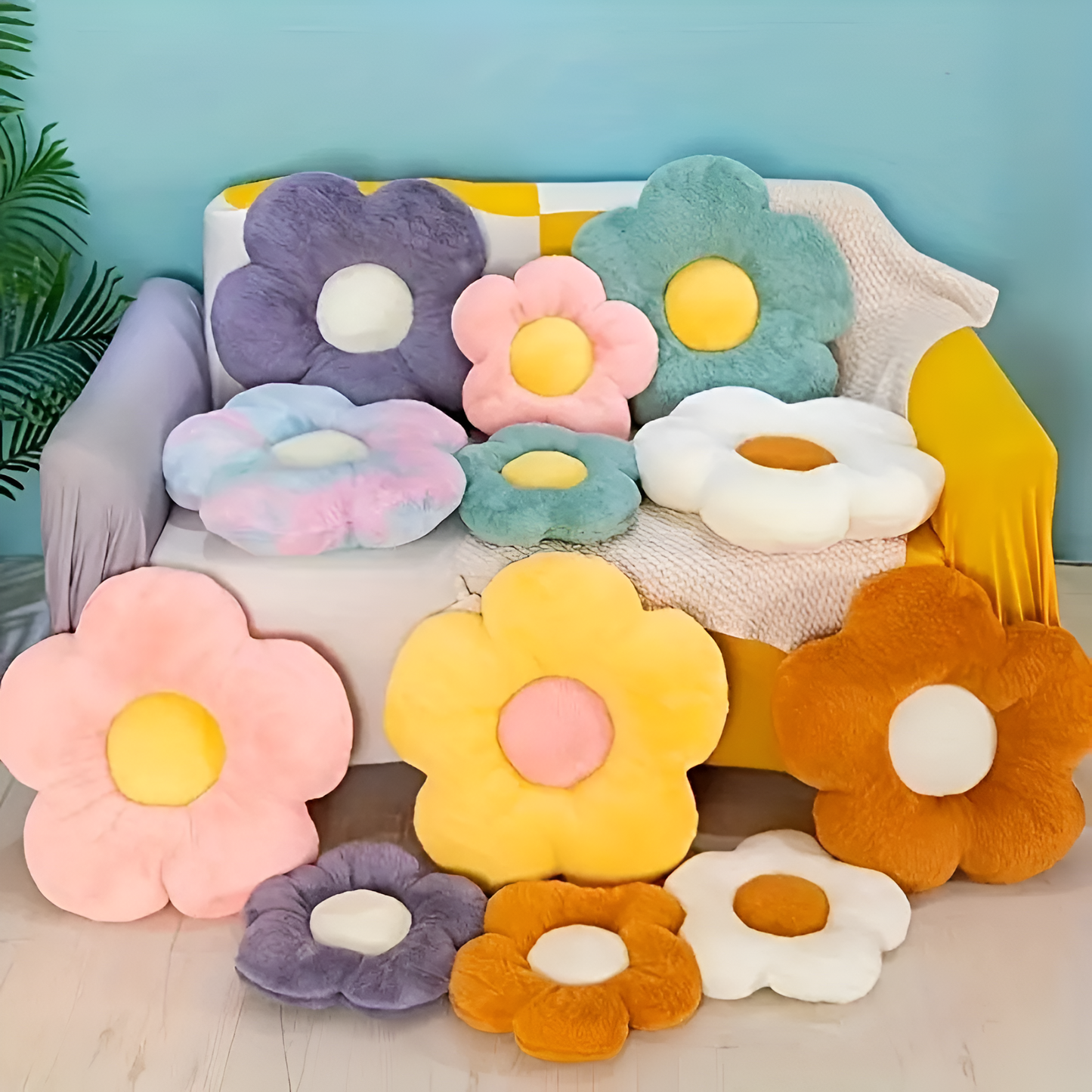 Plush Flower-Shaped Seating Cushion