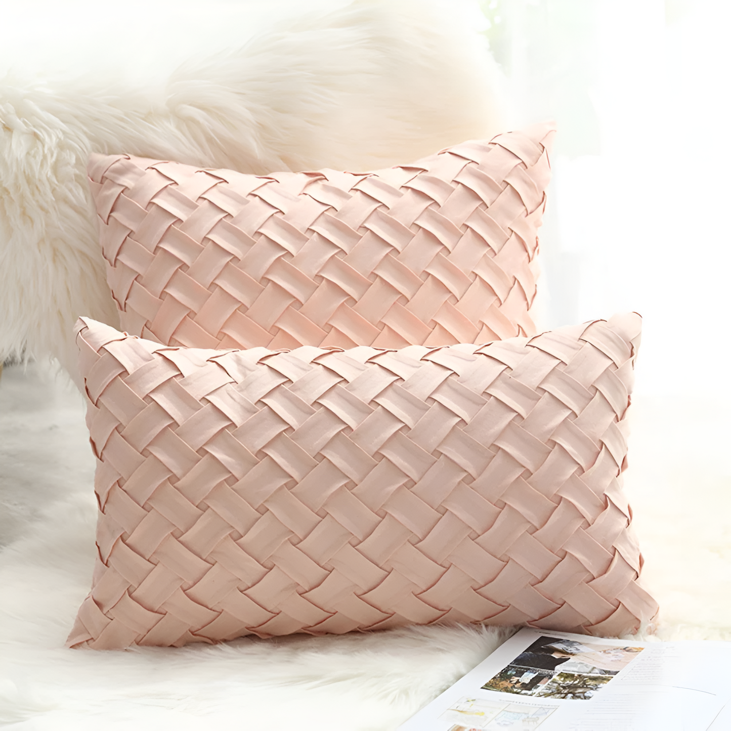 Premium Faux Suede Woven Cushion Cover