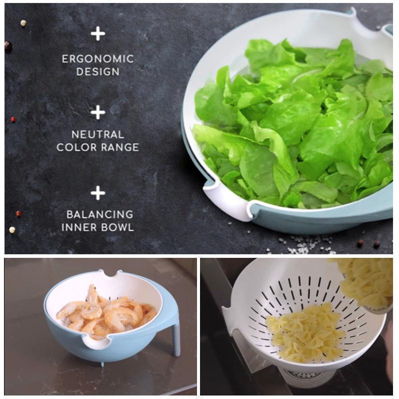 3-in-1 Water-Saving Strainer and Serving Bowl