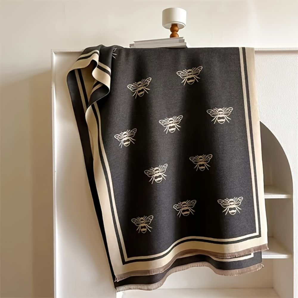 Bee Pattern Microfiber Winter Scarf
