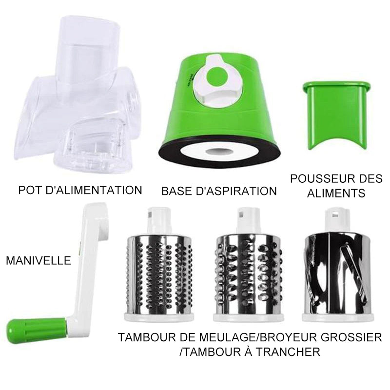 3-in-1 Rotary Cheese Grater and Vegetable Cutter