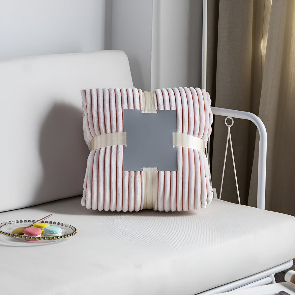 Double-Sided Fluffy Stripes Sherpa Blanket