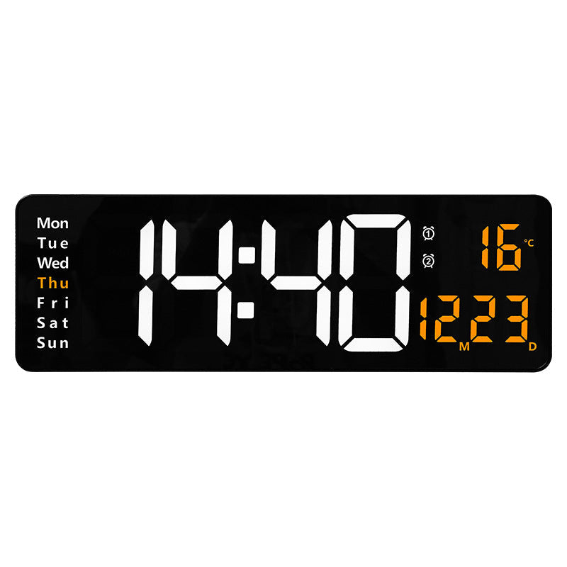 Scandinavian Digital Clock with 16-Inch Display and Remote Control