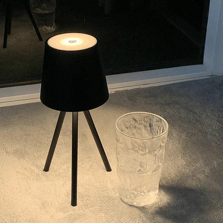 Cordless LED Tripod Table Lamp - Modern Minimalist Night Light