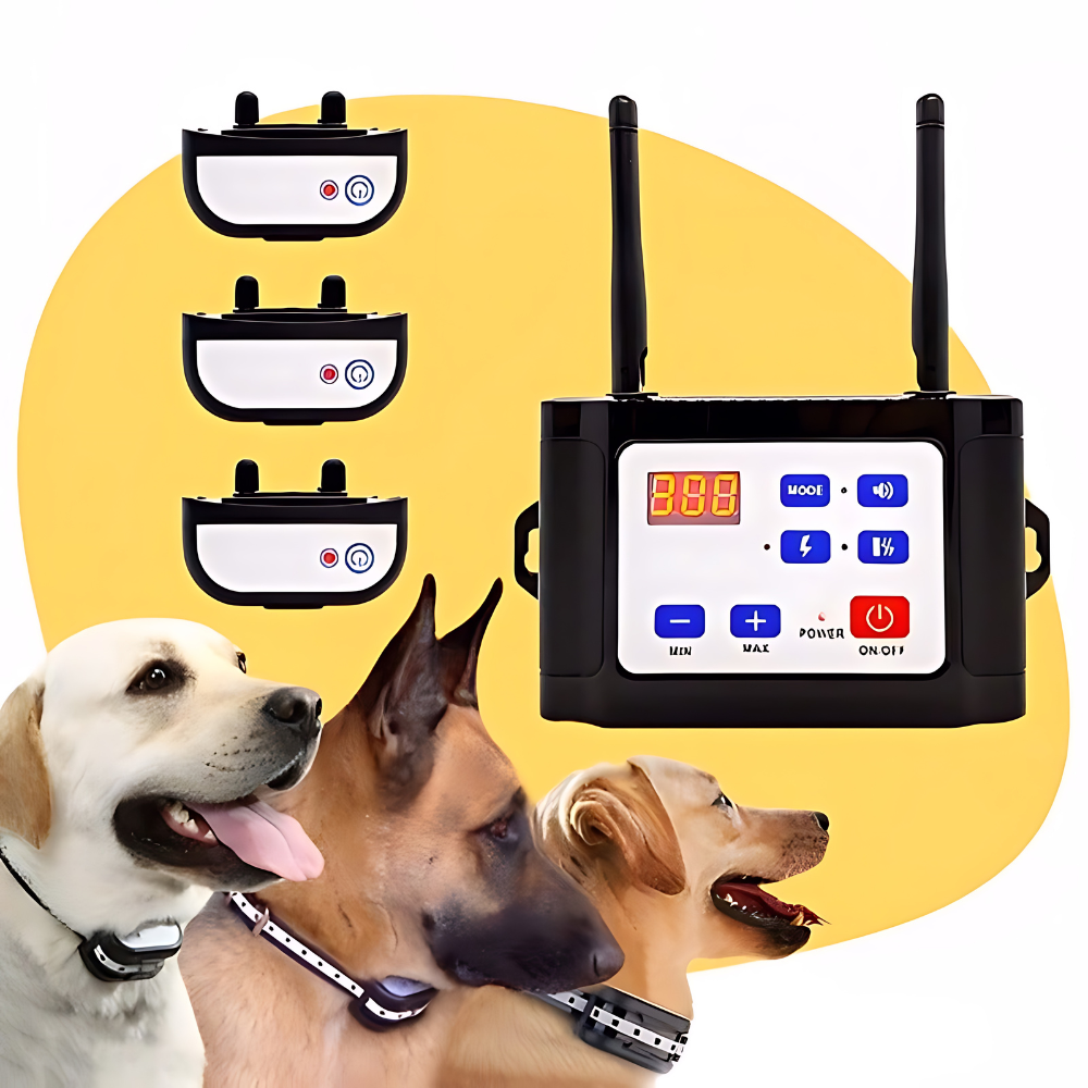 Wireless Dog Training System with Virtual Fence and Adjustable Collar