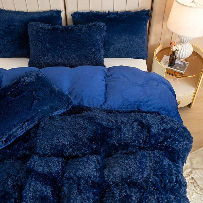 Ultra Soft Plush Duvet Cover Set with Zipper Closure