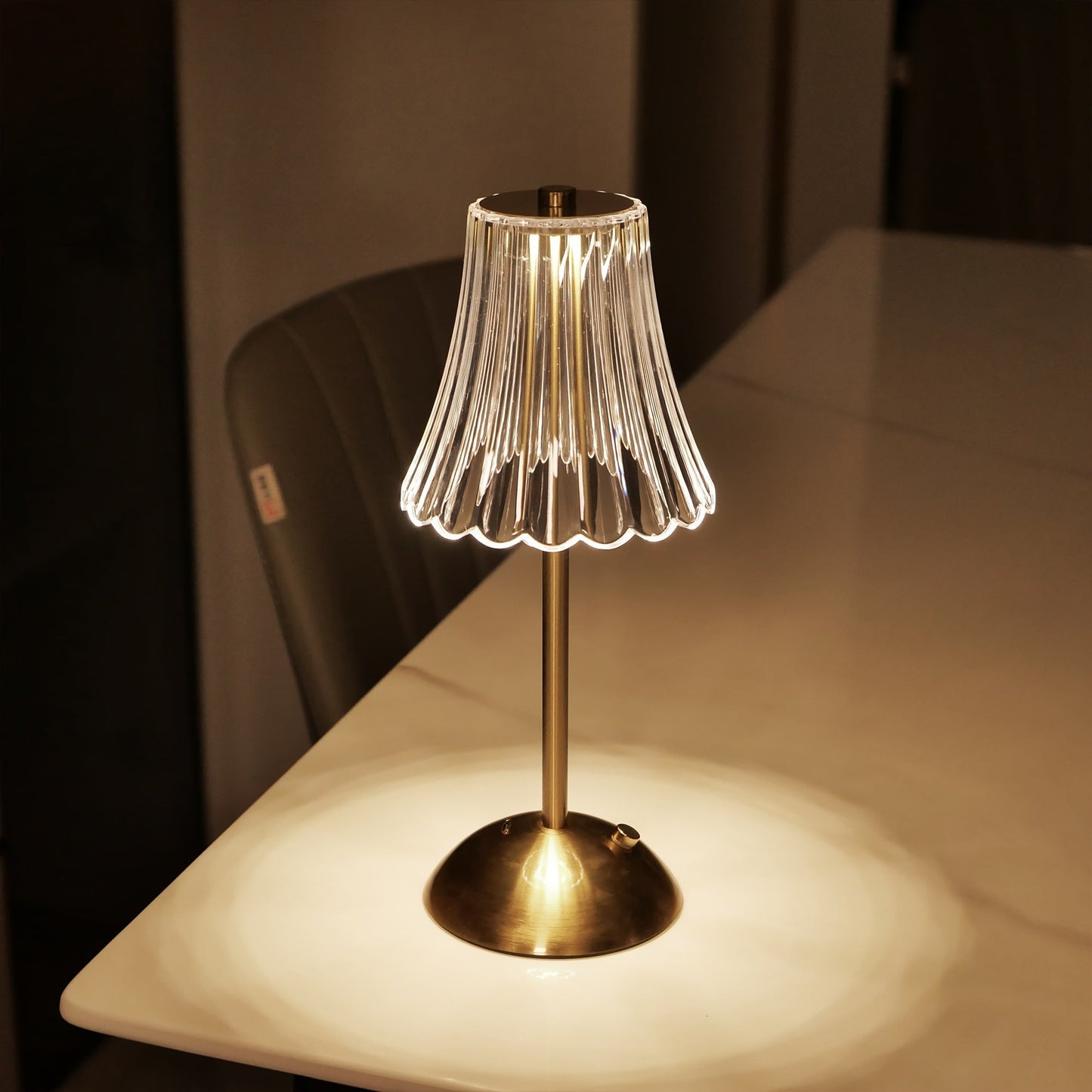 LED Crystal Table Lamp with Touch Control and Adjustable Lighting