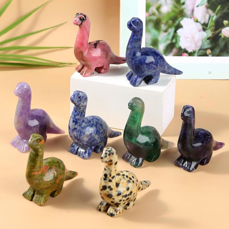 Crystal Dinosaur Gemstone Decor 2.5 Inch Natural Stone Figurine