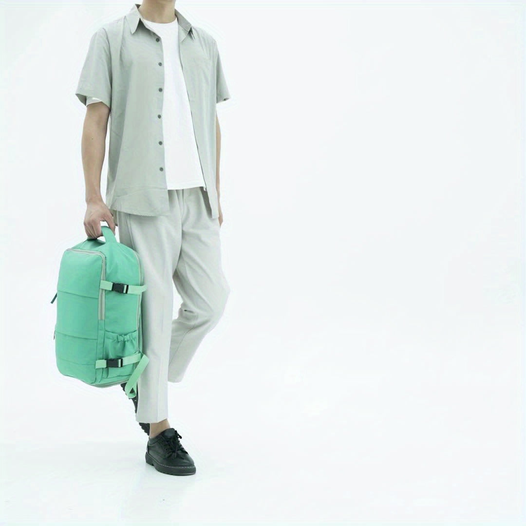 180° Opening Nylon Backpack with Separate Shoe Compartment
