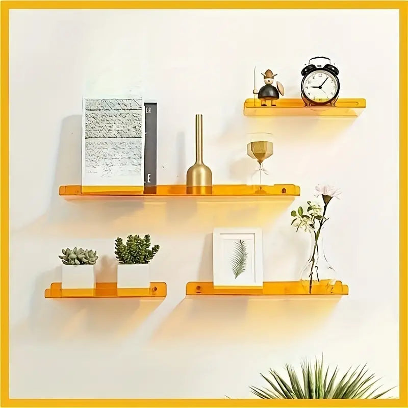 Industrial Blue Floating Wall Shelf with Easy Installation