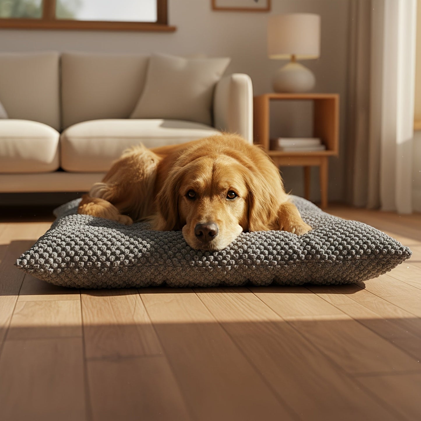 Soft Polyester Dog Pillow with Padded Support and Spacious Design