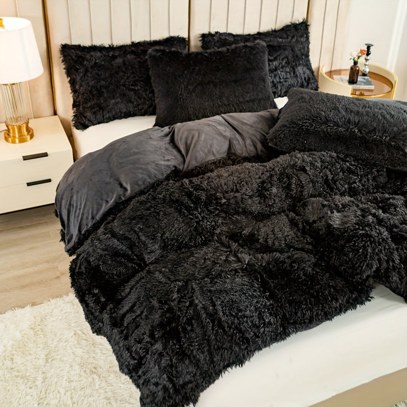 Ultra Soft Plush Duvet Cover Set with Zipper Closure