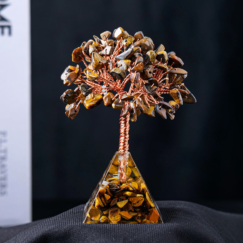 Natural Crystal Feng Shui Tree with Pyramid Base