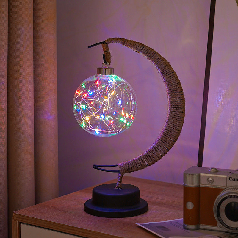 Wrought Iron LED MoonGlow Table Lamp