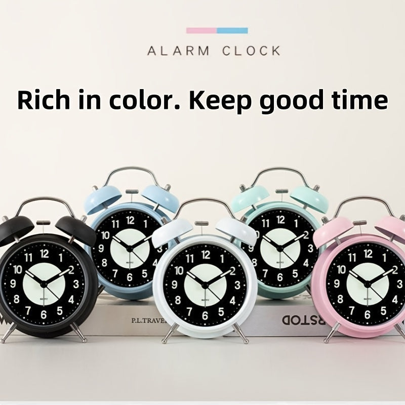 Sleek Metallic Alarm Clock with Soft Illumination