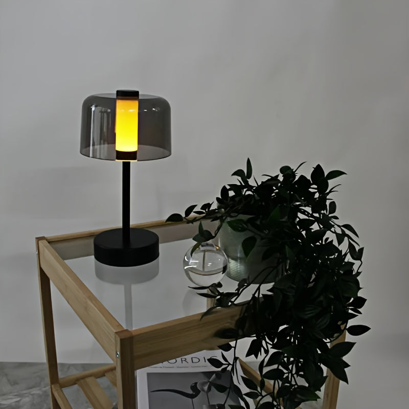 Vintage USB Rechargeable LED Table Lamp with Dimmable Touch Control