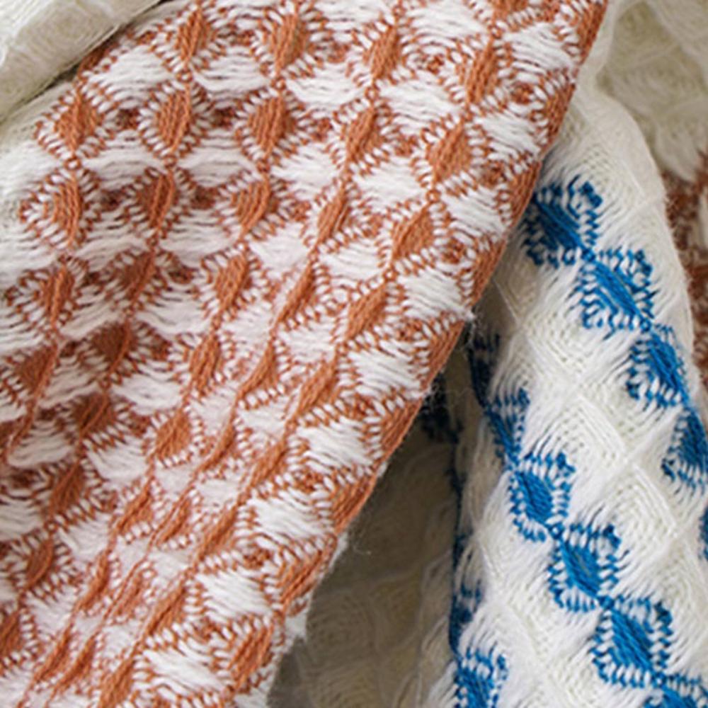 Colorblock Striped Cotton Bath Towel - Soft Honeycomb Weave