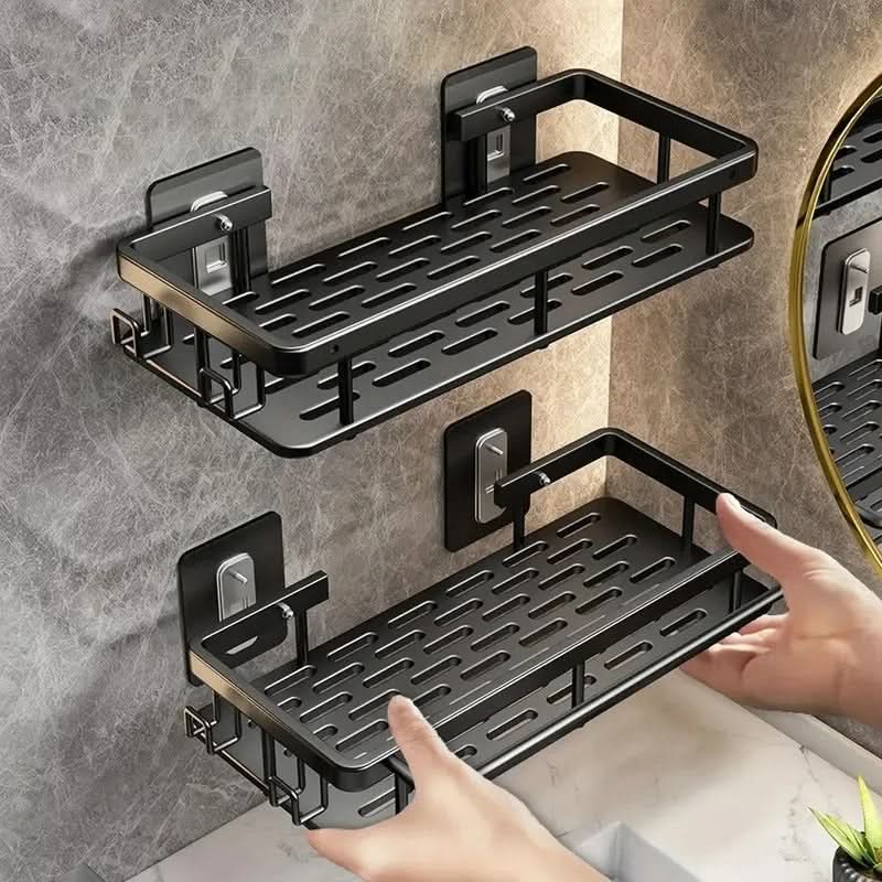 Drill-Free Adhesive Bathroom Shelf - Modern Storage Solution