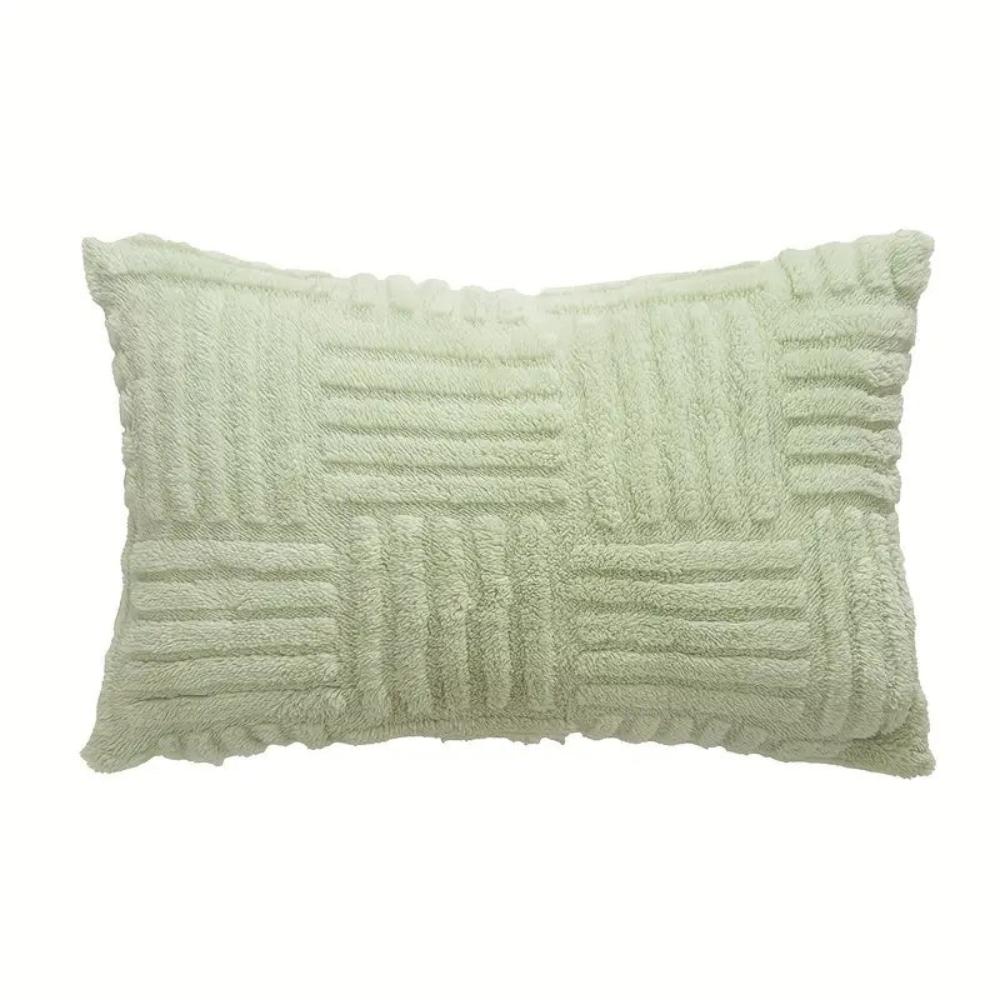 Plush Faux Fur Striped Cushion Cover