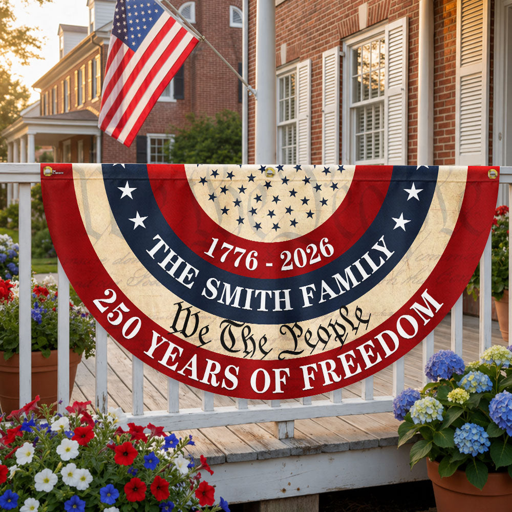 Personalized 250th Anniversary Fan Flag - Custom Patriotic Decor