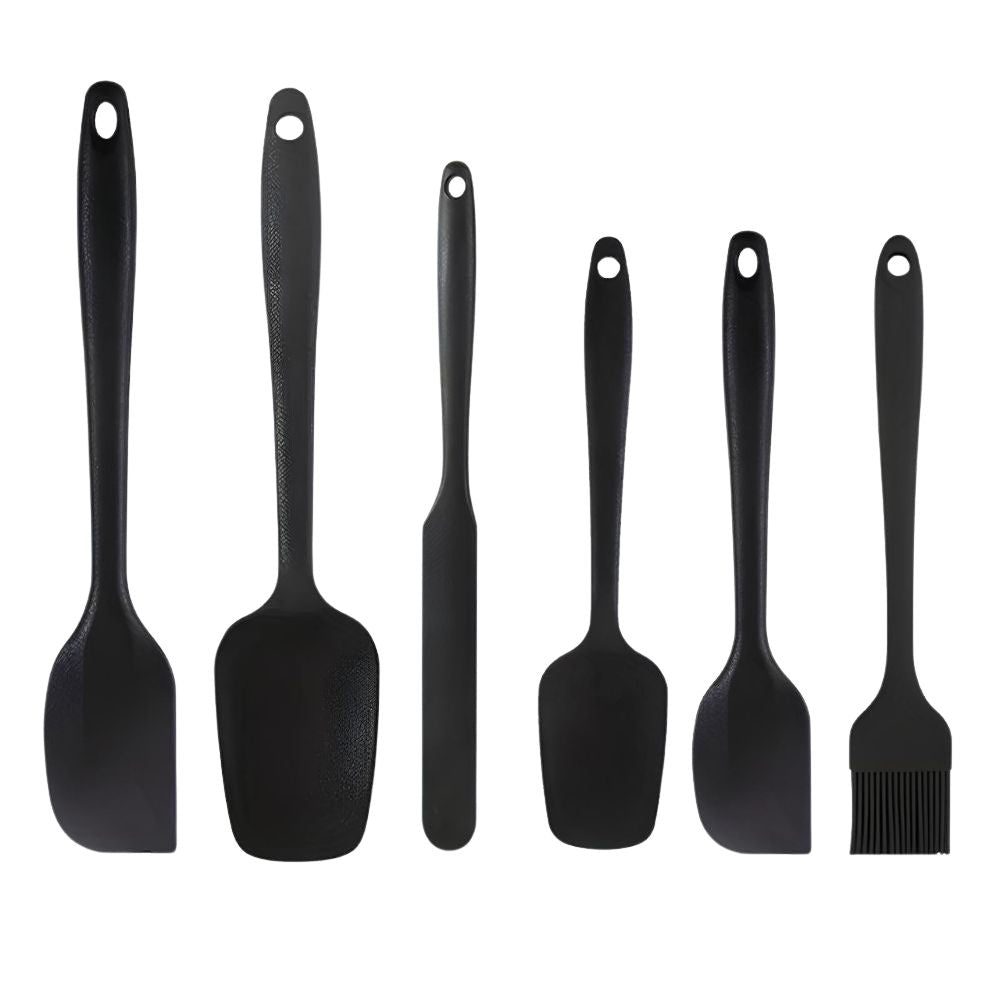 Flexible Silicone Spatula Set with Basting Brush - 6 Piece Kitchen Tools