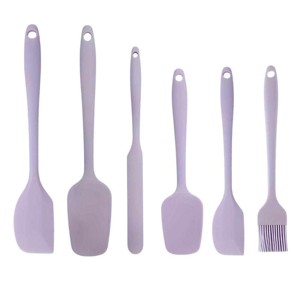 Flexible Silicone Spatula Set with Basting Brush - 6 Piece Kitchen Tools