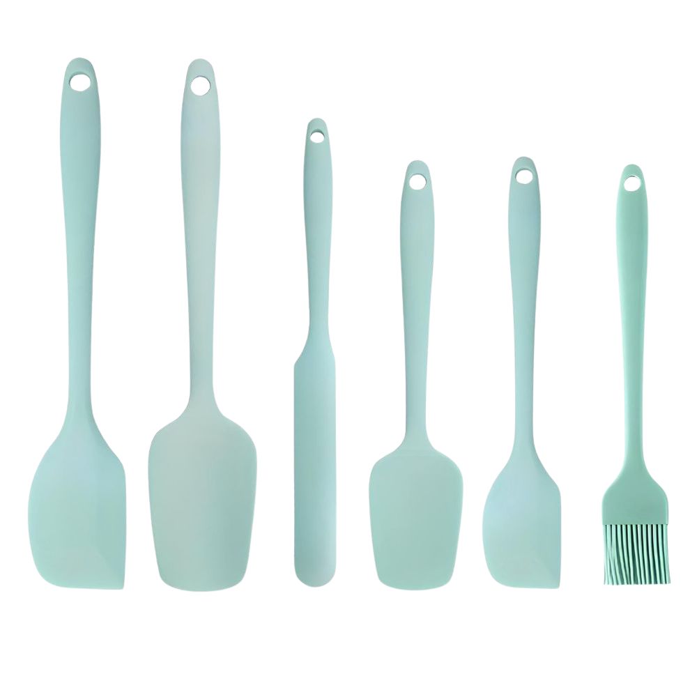 Flexible Silicone Spatula Set with Basting Brush - 6 Piece Kitchen Tools