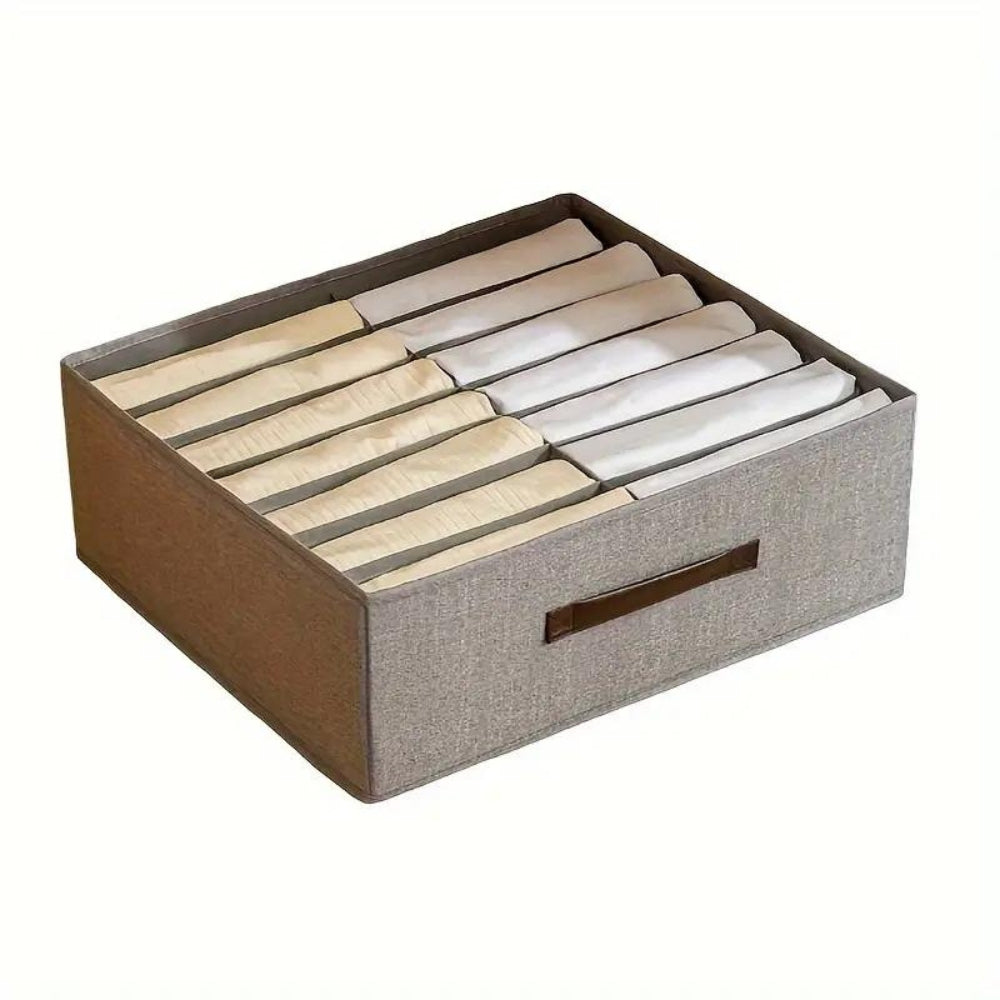 Gray Linen Storage Organizer with 16 Compartments