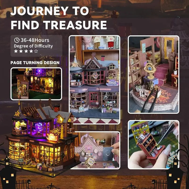 Magic Treasure House DIY Book Nook with LED Lights