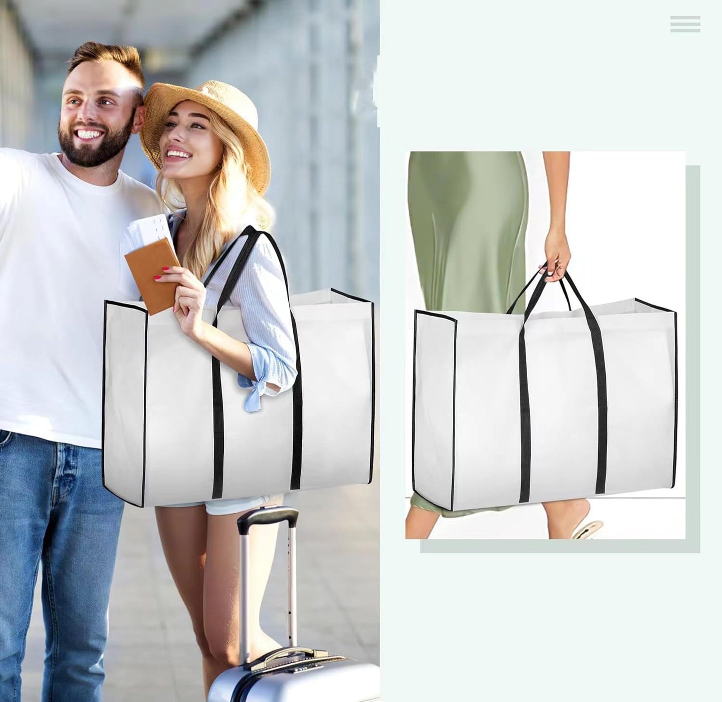Extra-Large Wedding Dress Storage Bag Set with Zipped Pockets