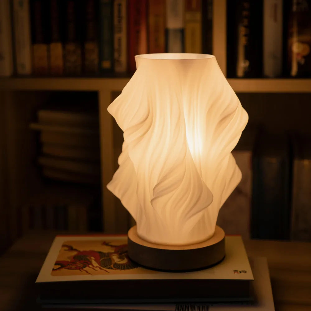 Pleated USB-Powered LED Table Lamp with Dimmable Light
