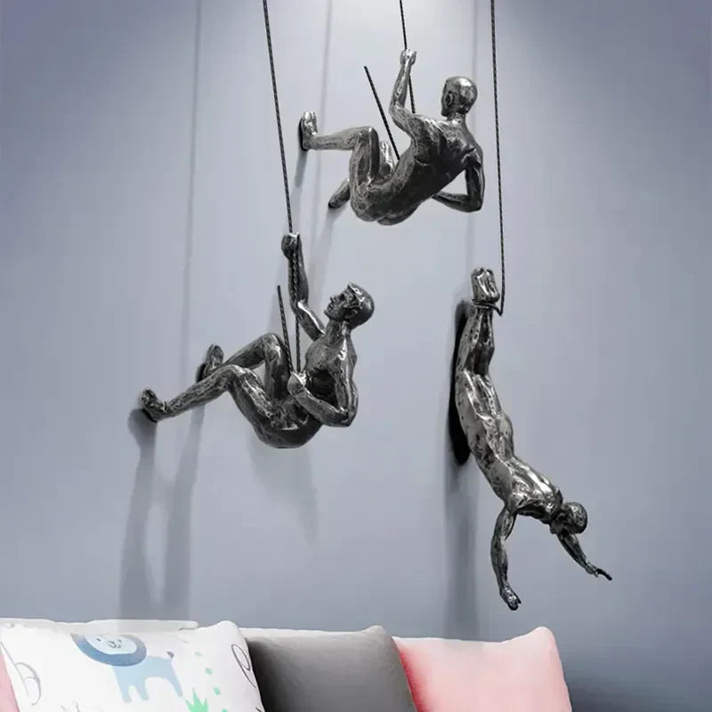 Decorative Climbing Wall Sculptures Set of 3