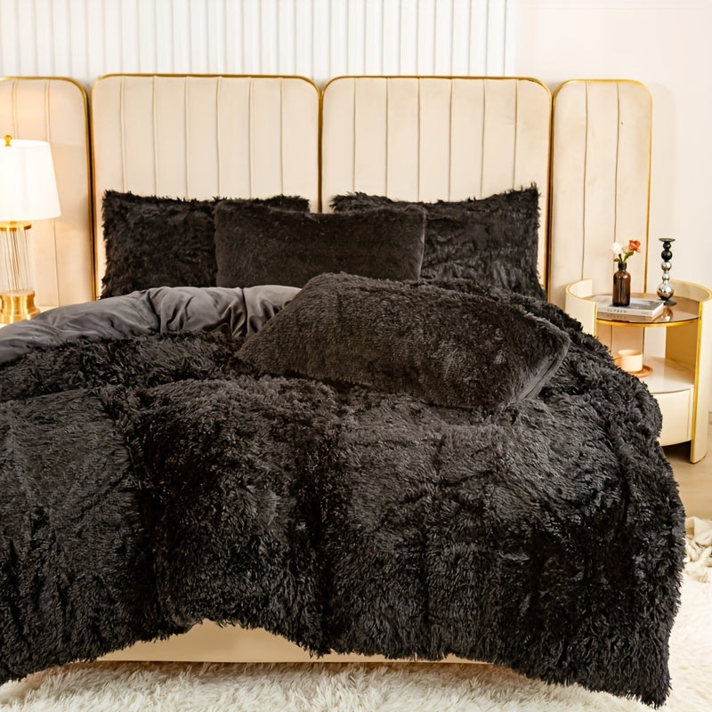 Ultra Soft Plush Duvet Cover Set with Zipper Closure