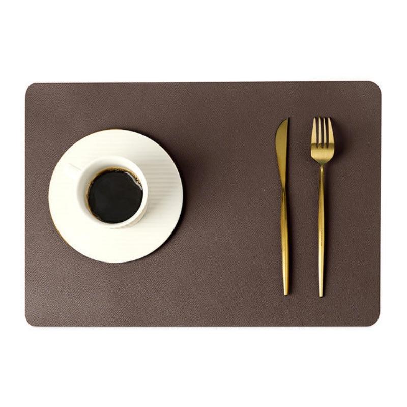 Waterproof PU Leather Rectangular Placemats - Modern Dining Table Mats
