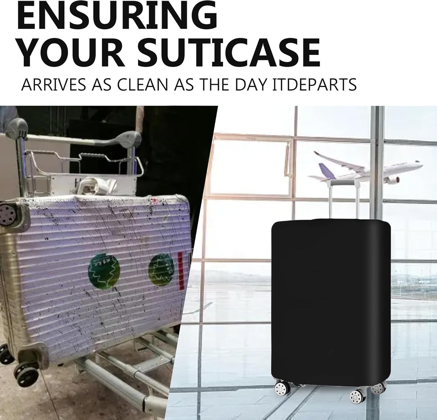 Stretchable Luggage Cover Set with Anti-Tear and Dustproof Protection