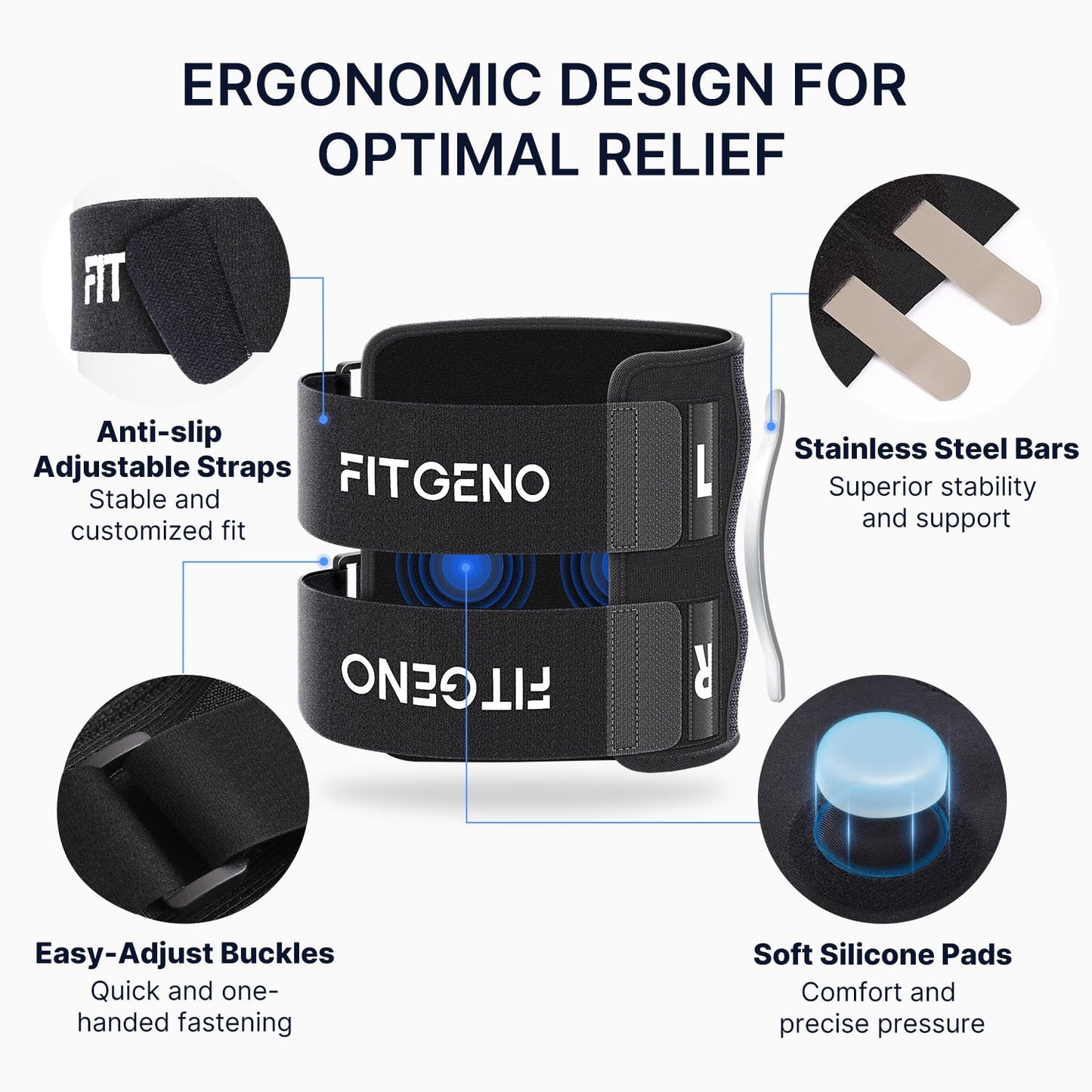 Sciatica Relief Knee Brace with Dual Pressure System