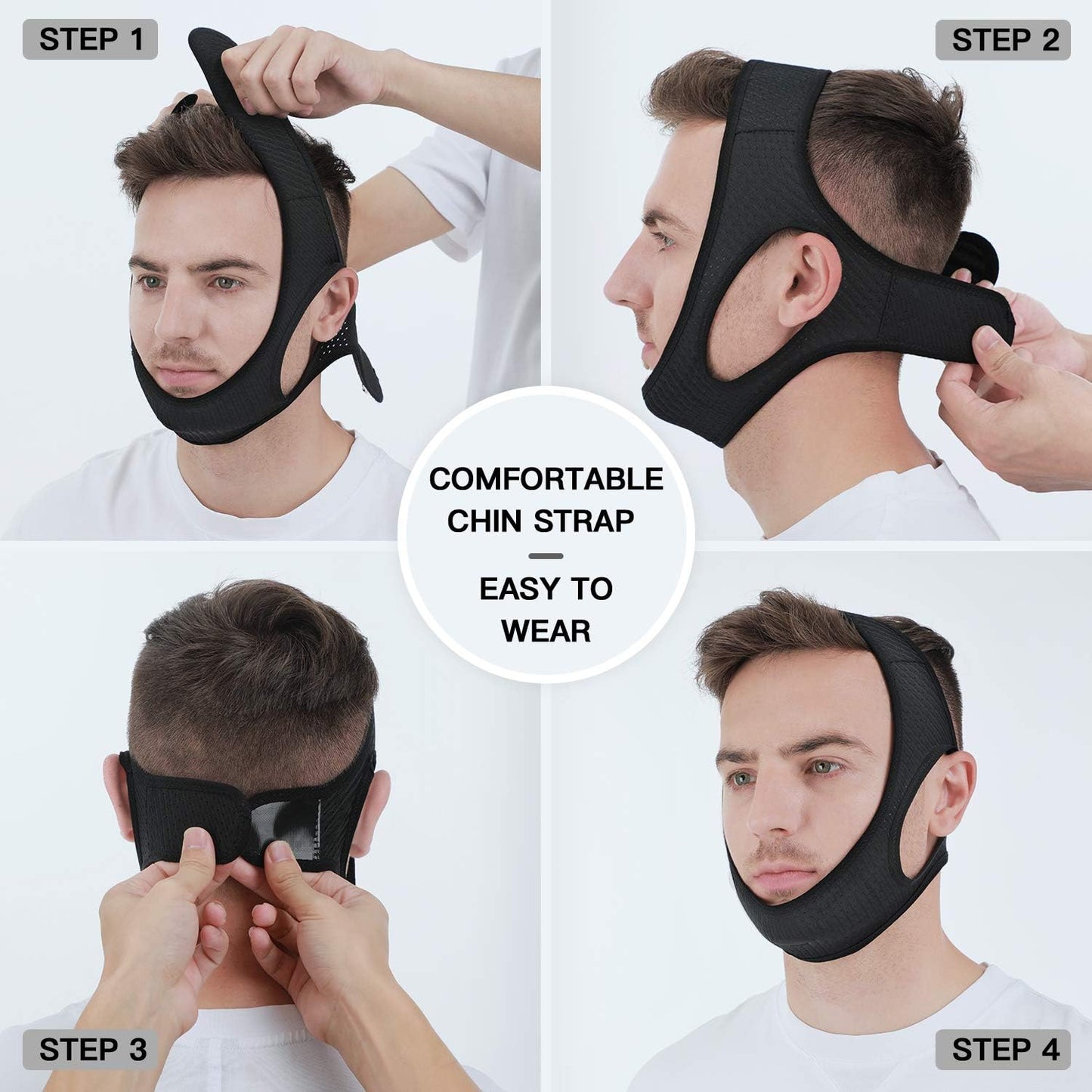 Adjustable Anti-Snoring Chin Strap for Sleep Apnea