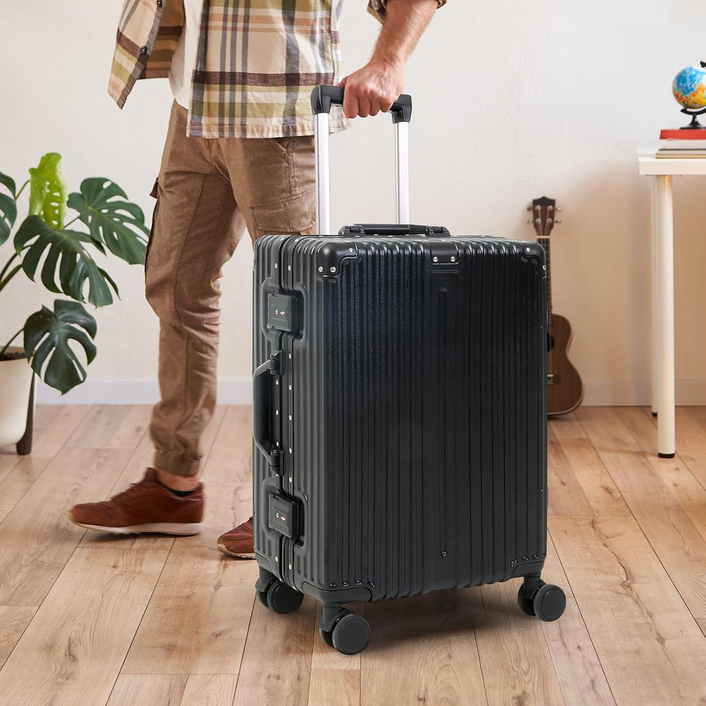 Aluminium Carry-On Luggage with TSA Lock and Silent Wheels