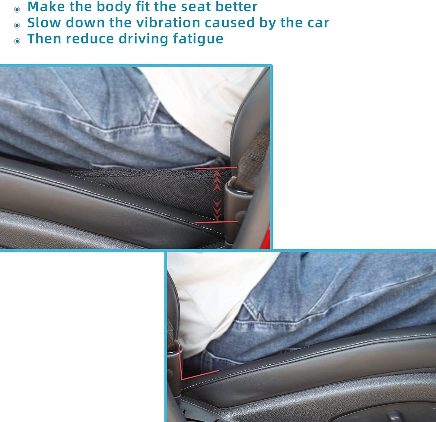 Memory Foam Car Booster Seat Cushion for Height and Comfort