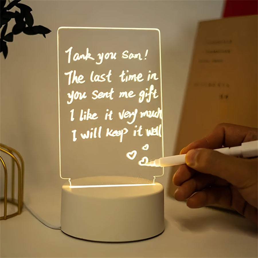 LED Desk Lamp with Integrated Writing Surface and Pen Holder