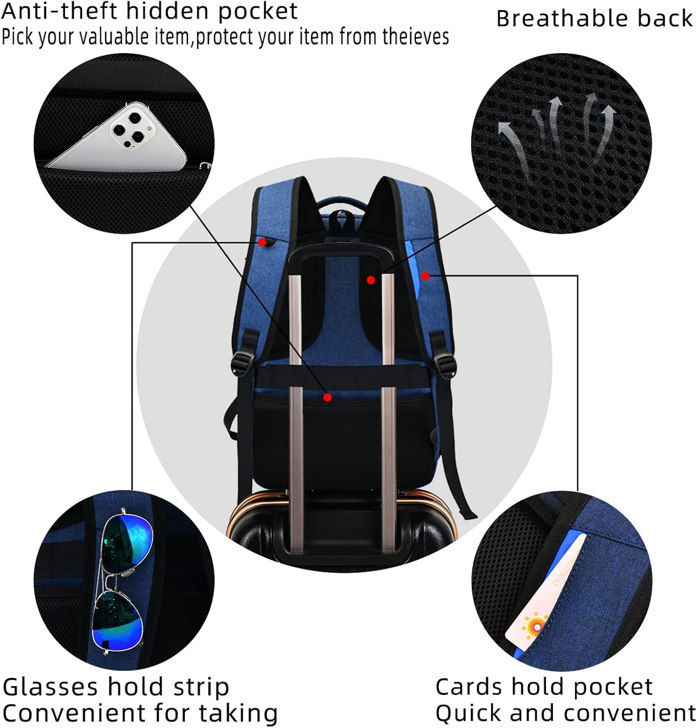 Water-Resistant Laptop Backpack with USB Port and Anti-Theft Design