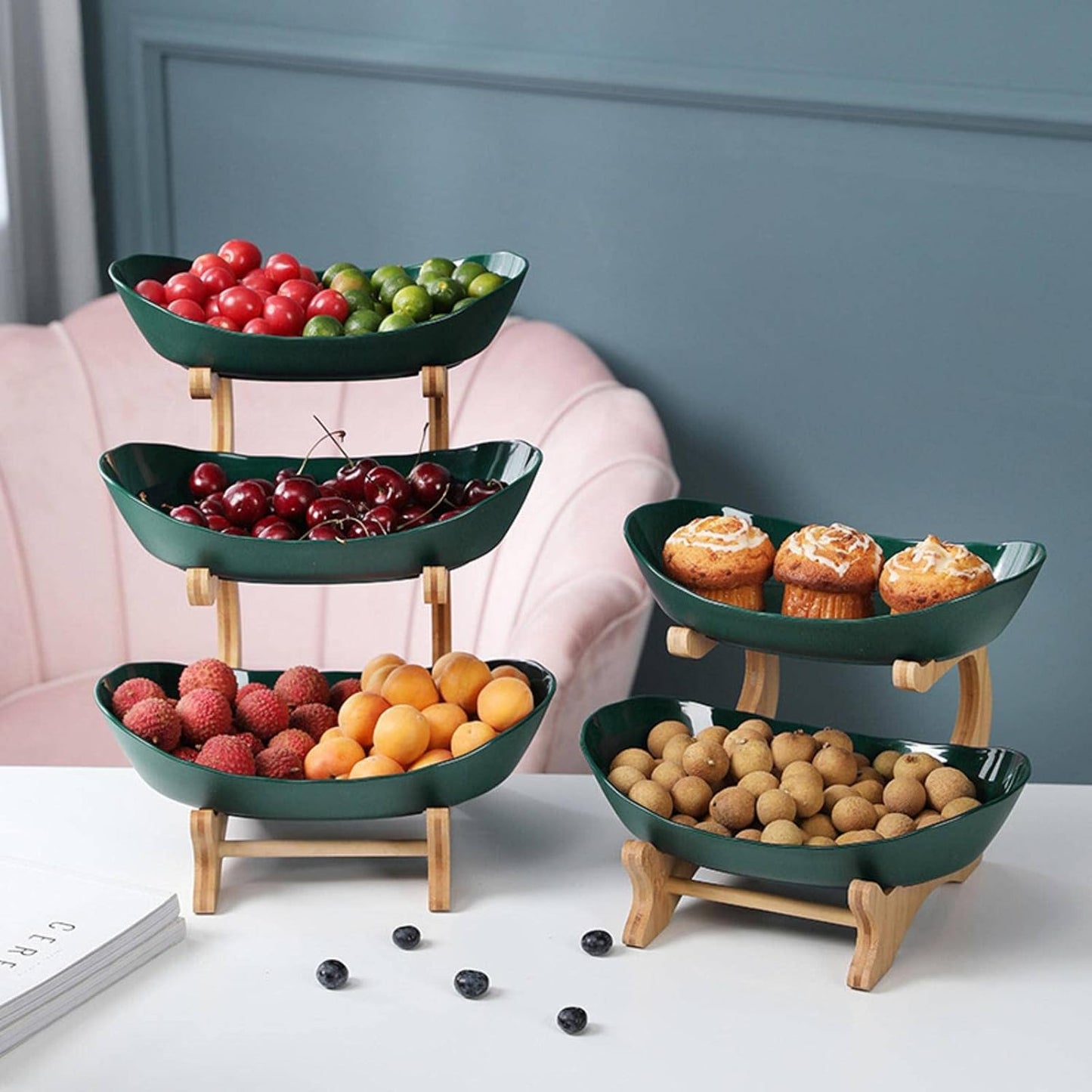 Elegant Metal Fruit Stand with Multi-Tier Design