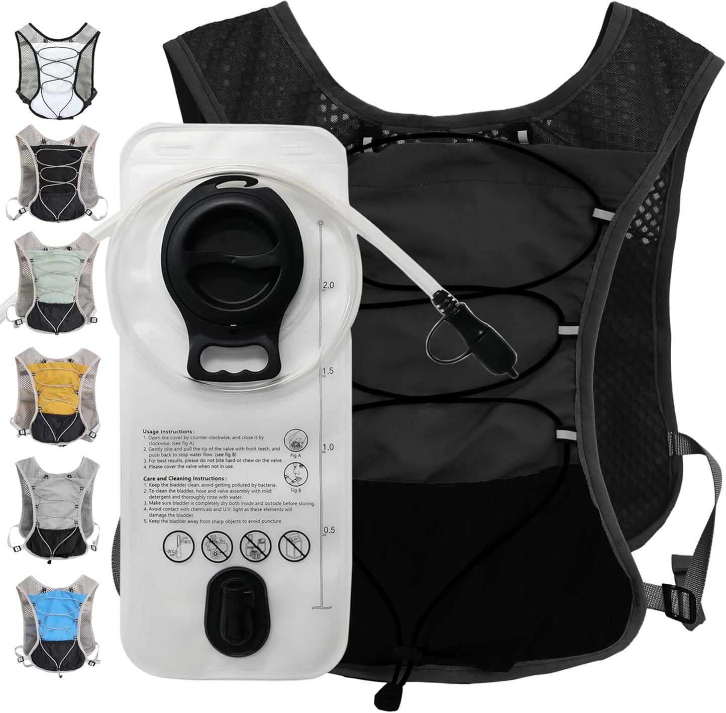 Ultra-Light Hydration Running Vest with 2L Bladder