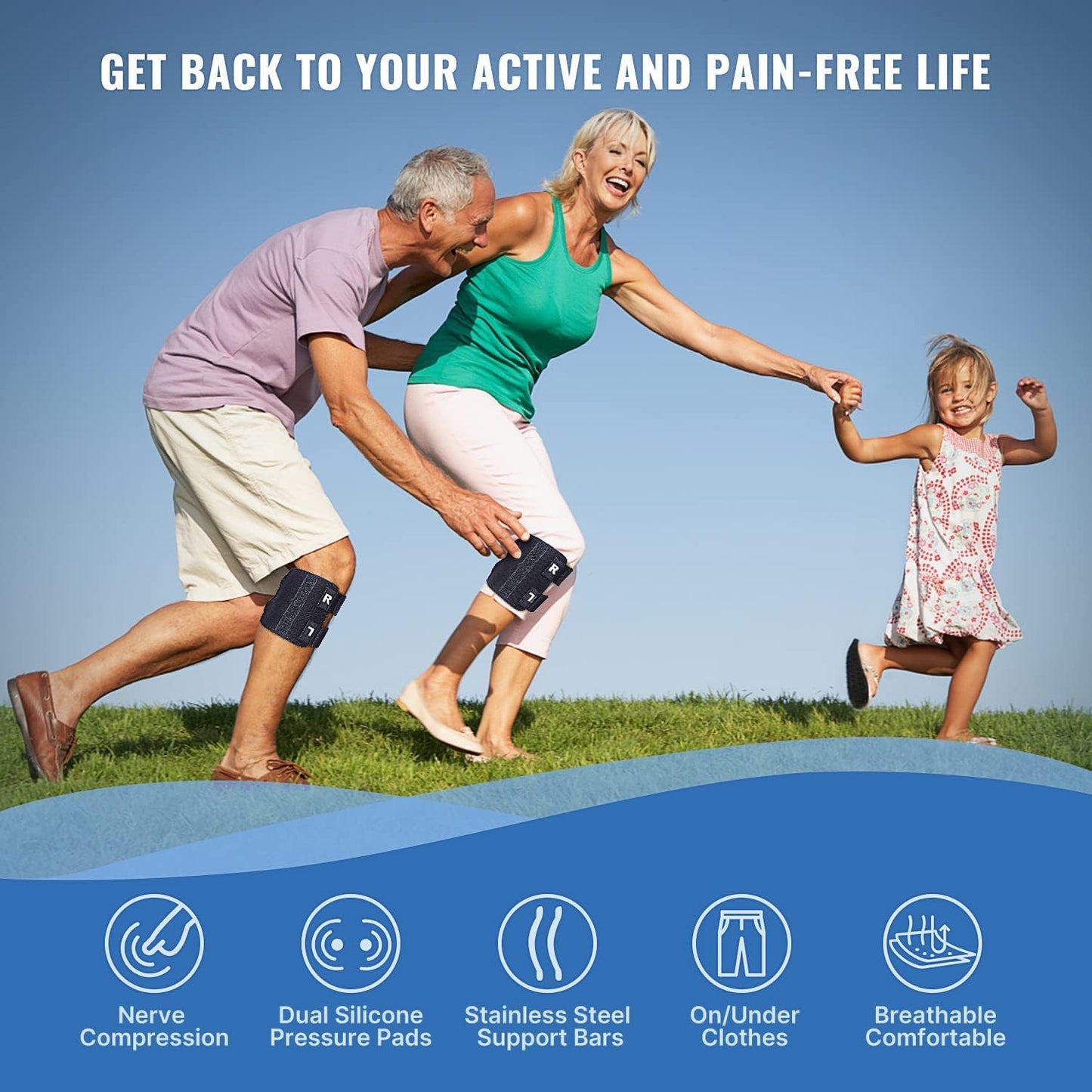 Sciatica Relief Knee Brace with Dual Pressure System