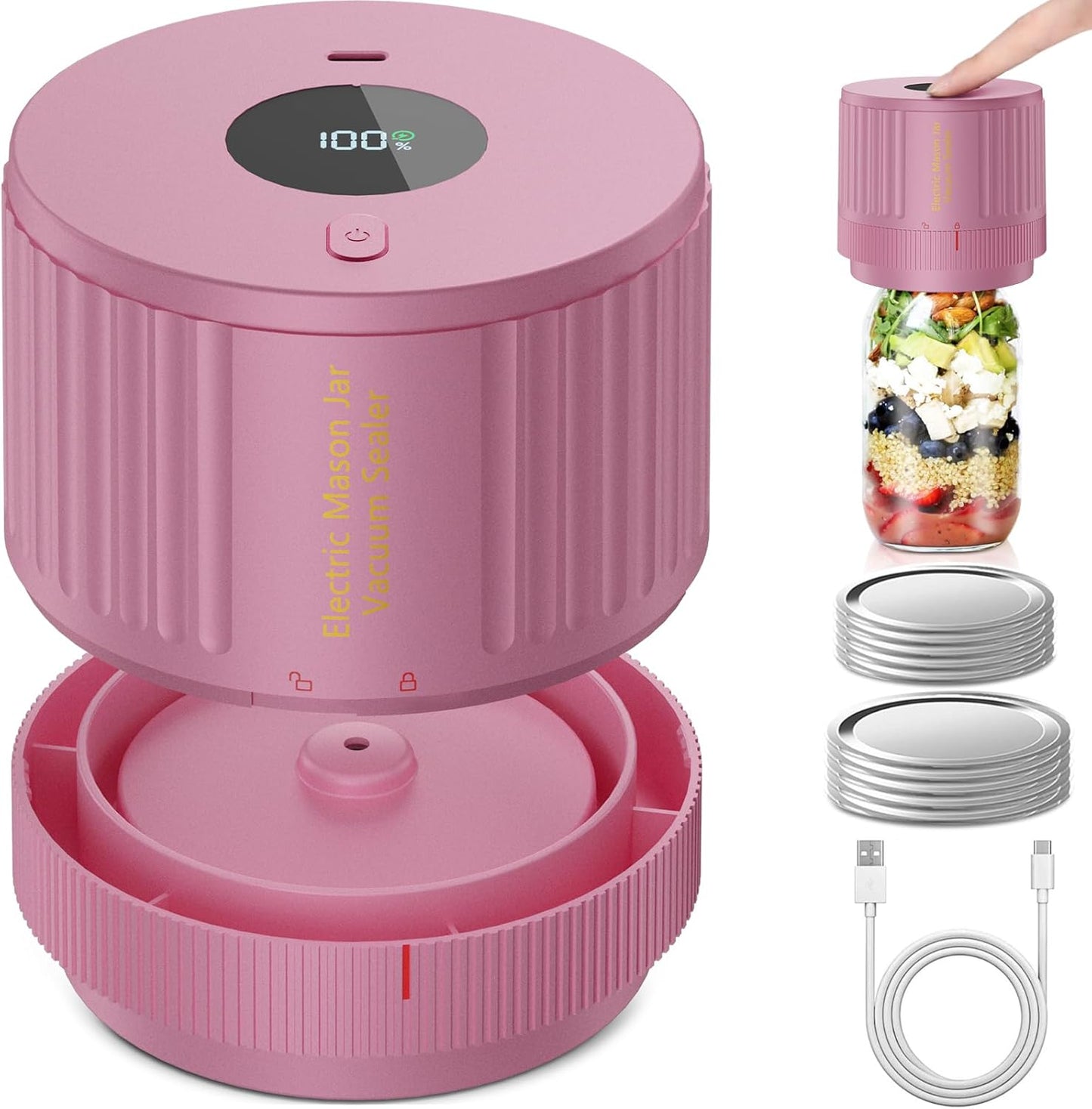 Electric Vacuum Sealer for Mason Jars - Quick Food Preservation