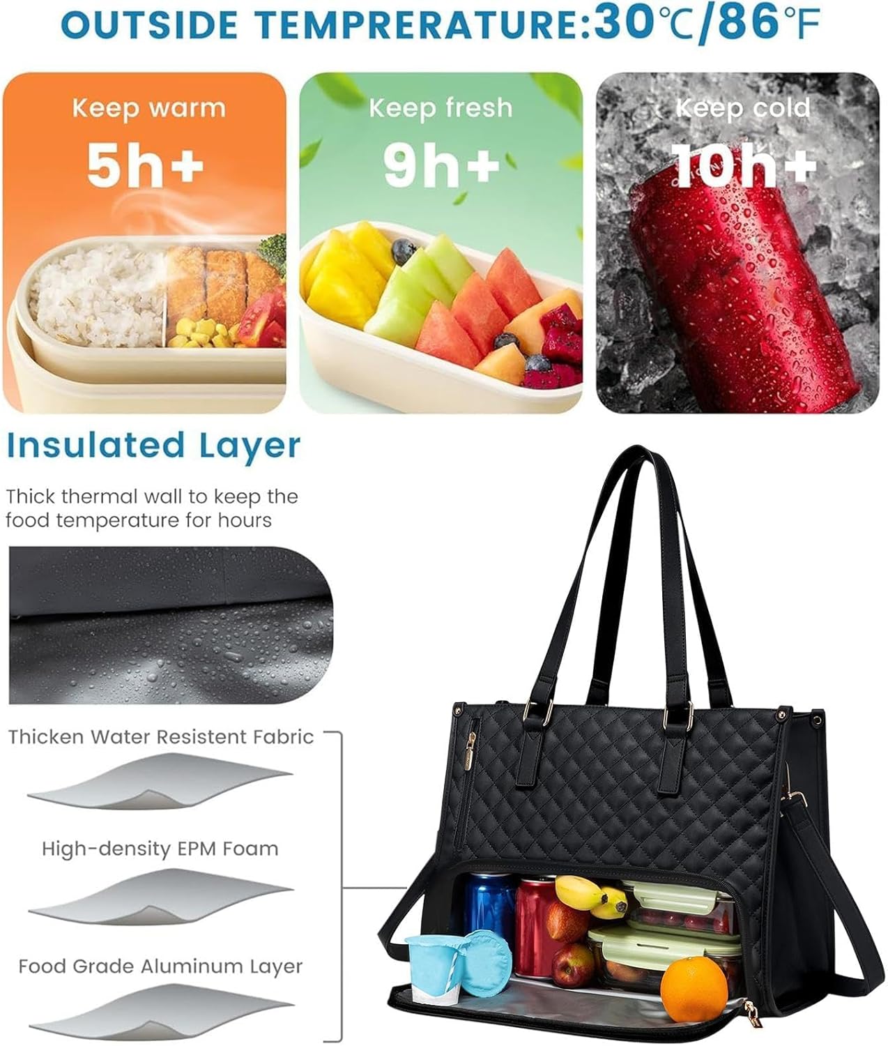 Insulated 2-in-1 Lunch and Laptop Tote Bag