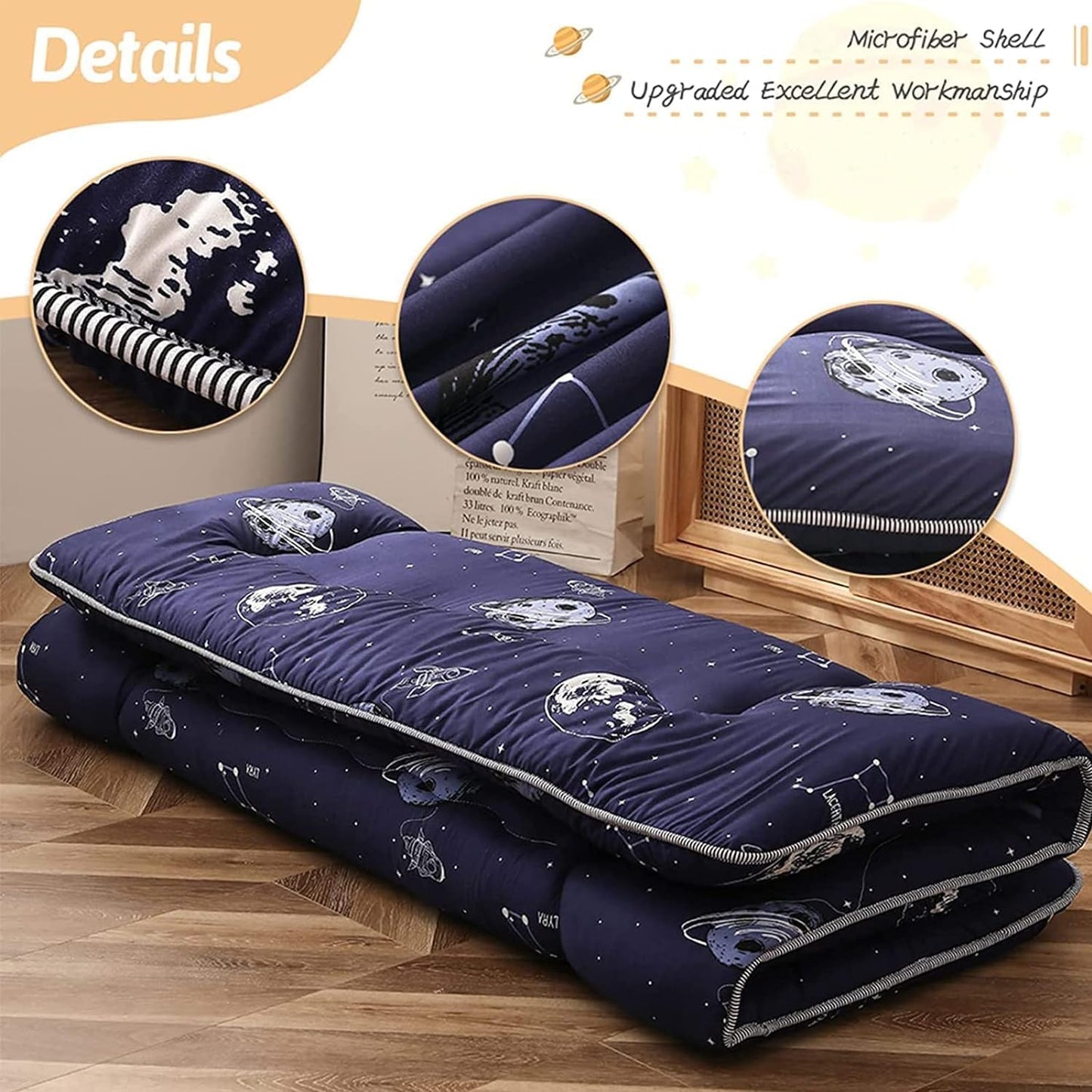 Foldable Japanese Futon Mattress with Memory Foam Support